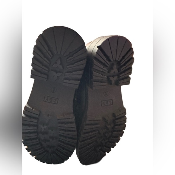 New Womens Lug Sole Platform Mid Chunky Heel Loafers Classic Round Toe Slip - Picture 7 of 11